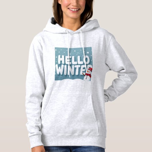 Hello Winter Snowman Hoodie (Voorkant)