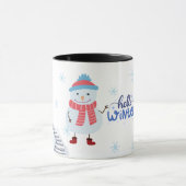 Hello Winter Snowman Mug • Cozy Snowy Landscape Wi Mok (Midden)