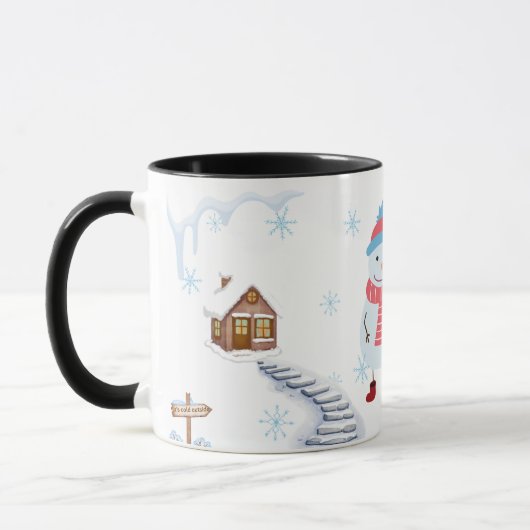 Hello Winter Snowman Mug • Cozy Snowy Landscape Wi Mok (Links)
