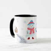 Hello Winter Snowman Mug • Cozy Snowy Landscape Wi Mok (Voorkant links)