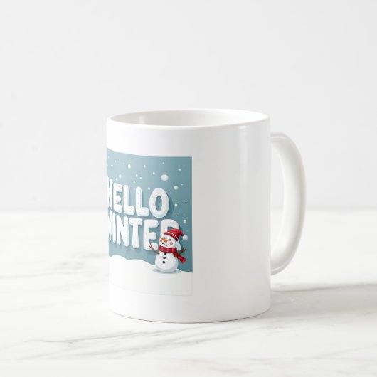 Hello Winter Snowman Mug Koffiemok (Voorkant rechts)
