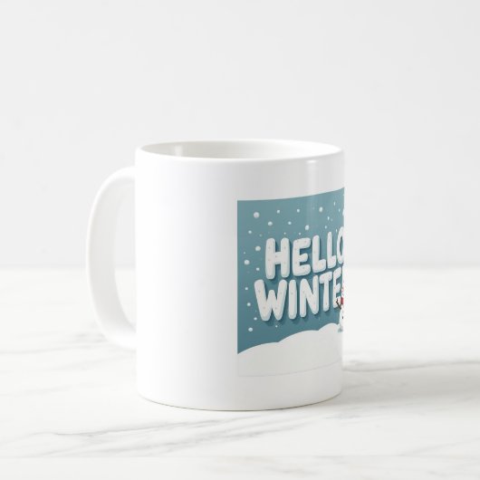 Hello Winter Snowman Mug Koffiemok (Voorkant links)