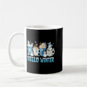 Hello Winter Sweet Cozy Coffee Lovers Snowman Chri Koffiemok (Links)