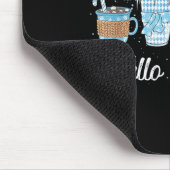 Hello Winter Sweet Cozy Coffee Lovers Snowman Chri Muismat (Hoek)