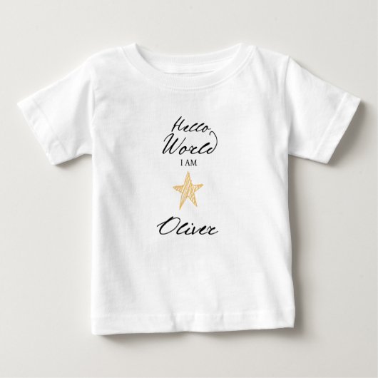 Hello World I am..., Personalized Name Kids Shirt (Voorkant)