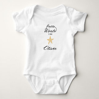 Hello World I am..., Personalized Names Baby Bodie Romper