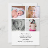 Hello World Modern Script Birth Announcement Aankondiging (Achterkant)