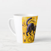 Hello Yellow Black Cat Latte Mok (Linkerhoek)