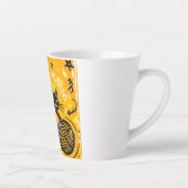 Hello Yellow Black Cat Latte Mok (Rechts)