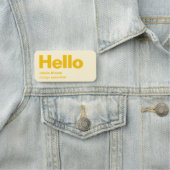 Hello Yellow Retro Modern Minimal Stylish Trendy Naamplaatje (In situ)