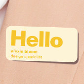 Hello Yellow Retro Modern Minimal Stylish Trendy Naamplaatje