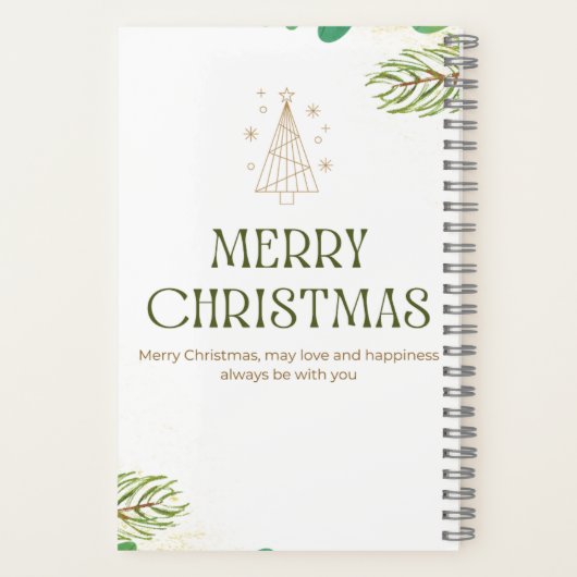 HelloDecember MerryChristmas Tree'sSpiral Notitieb Notitieboek (Achterkant)