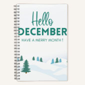 HelloDecember MerryChristmas Tree'sSpiral Notitieb Notitieboek (Voorkant)