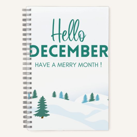 HelloDecember MerryChristmas Tree'sSpiral Notitieb Notitieboek (Voorkant)