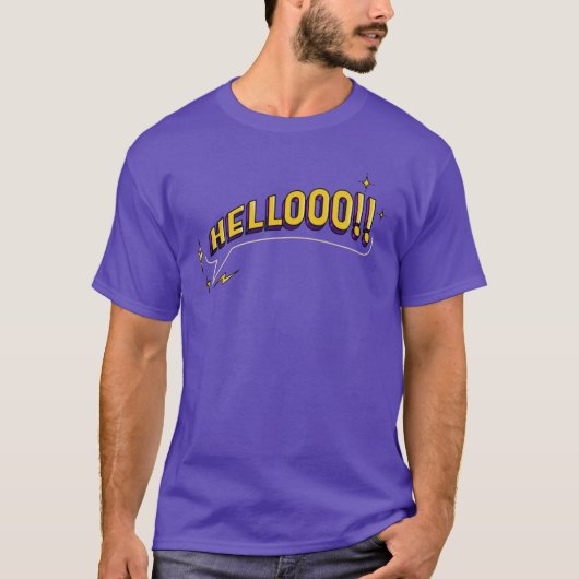 HELLOOO! T-shirt - Paars (Voorkant)