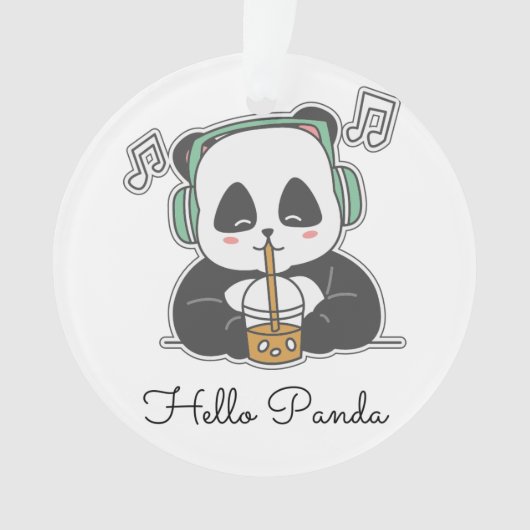 #HelloPandaAcrylOrnament Ornament (voorkant)