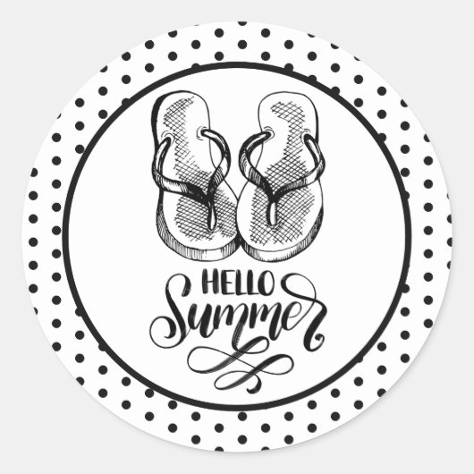 HelloSummer Flip Flops Sticker (Voorkant)