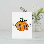 Hellow Pumpkin Herfst Pumpkin Hallo Herfst Folie Feestdagen Briefkaart (Staand Voorkant)