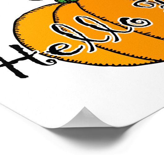 Hellow Pumpkin Herfst Pumpkin Hallo Herfst Poster (Hoek)