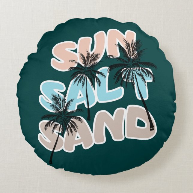Hellow Summer Graphic Rond Kussen (Voorkant)