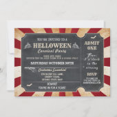 HELLoween Halloween Party Circus Horror Ticket Kaart (Voorkant)
