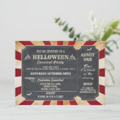 HELLoween Halloween Party Circus Horror Ticket Kaart (Staand voorkant)