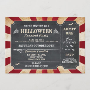 HELLoween Halloween Party Circus Horror Ticket Kaart