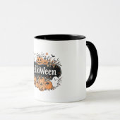 "HelloWeen" Halloween Pumpkin & Ghost Combo Mok (Voorkant rechts)