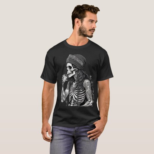 Helloween schedel mannen shirt ontwerp (Voorkant volledig)