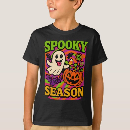 Helloween Spooky Seizoen Retro Kleding Unisex T-shirt (Voorkant)