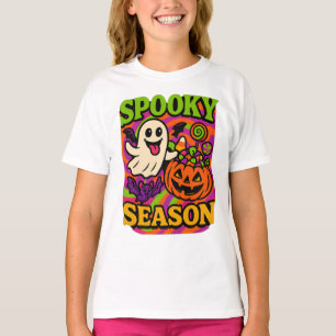 Helloween Spooky Seizoen Retro Kleding Unisex T-shirt