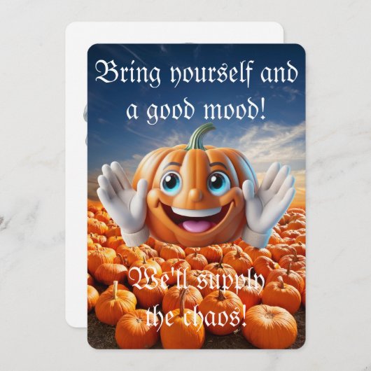 Helloween uitnodigingskaart feestdagenkaart (Voorkant / Achterkant)