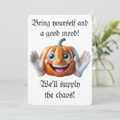 Helloween uitnodigingskaart feestdagenkaart (Staand voorkant)