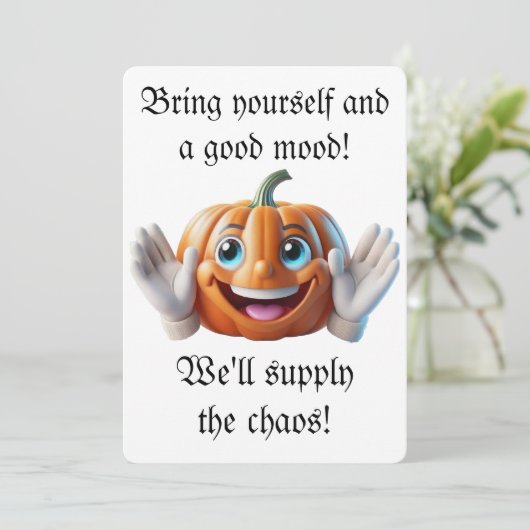 Helloween uitnodigingskaart feestdagenkaart (Staand voorkant)