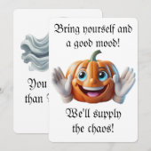 Helloween uitnodigingskaart feestdagenkaart (Voorkant / Achterkant)