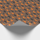 Helloweenpatroon | pompoen, vleermuis, herfstblade cadeaupapier (Hoek)