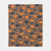 Helloweenpatroon | pompoen, vleermuis, herfstblade fleece deken (Voorkant)