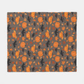 Helloweenpatroon | pompoen, vleermuis, herfstblade fleece deken (Voorkant (Horizontaal))