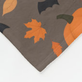 Helloweenpatroon | pompoen, vleermuis, herfstblade fleece deken (Hoek)