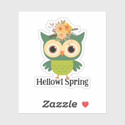 Hellowl Spring Cute Owl Hallo Spring Sticker (Vel)