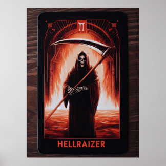 HellRaizer Reaper Tarot Kaart Poster