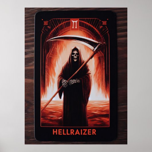 HellRaizer Reaper Tarot Kaart Poster (Voorkant)