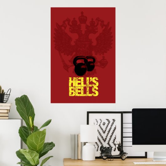 Hell's Bells - Kettlebell Poster (Thuiskantoor)