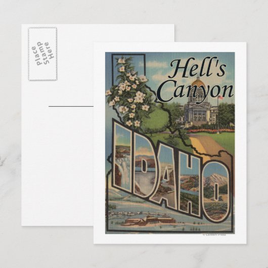 Hell's Canyon, Idaho - Large Letter Scenes Briefkaart (Voorkant / Achterkant)