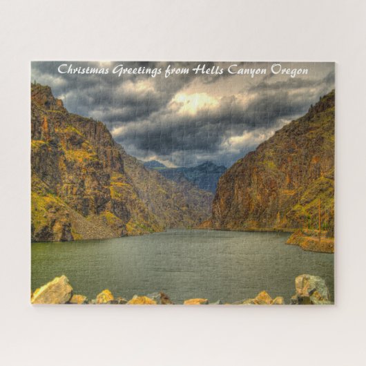 Hells Canyon Oregon. Kerstgroeten Legpuzzel (Horizontaal)