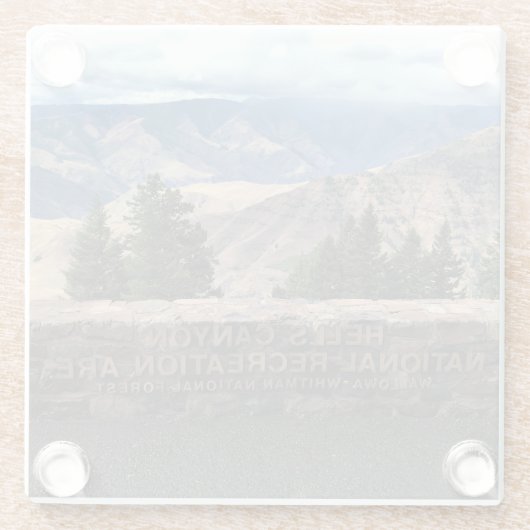 Hells Canyon Schilderachtig Byway, OF Glazen Onderzetter (Achterkant)