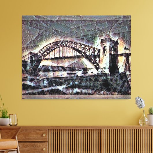 HELLS GATE BRIDGE ASTORIA, NY CANVAS AFDRUK (Insitu (Woonkamer))