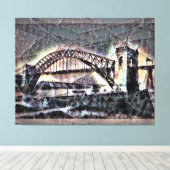 HELLS GATE BRIDGE ASTORIA, NY CANVAS AFDRUK (Insitu (Houten vloer))