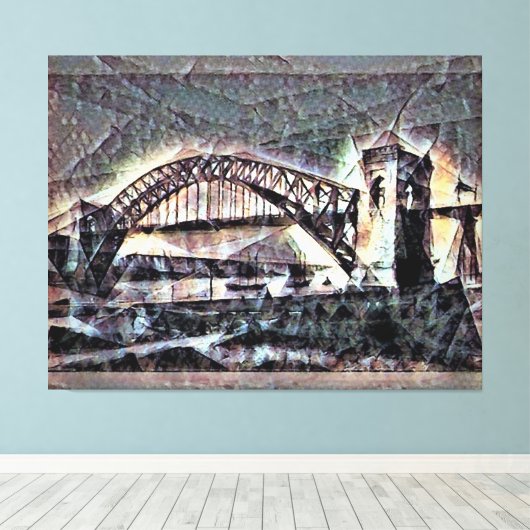 HELLS GATE BRIDGE ASTORIA, NY CANVAS AFDRUK (Insitu (Houten vloer))