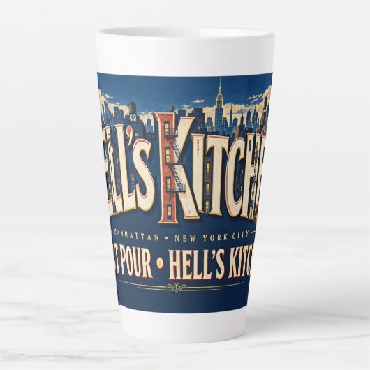 Hell's Kitchen Manhattan NYC Latte Mok (Voorkant)